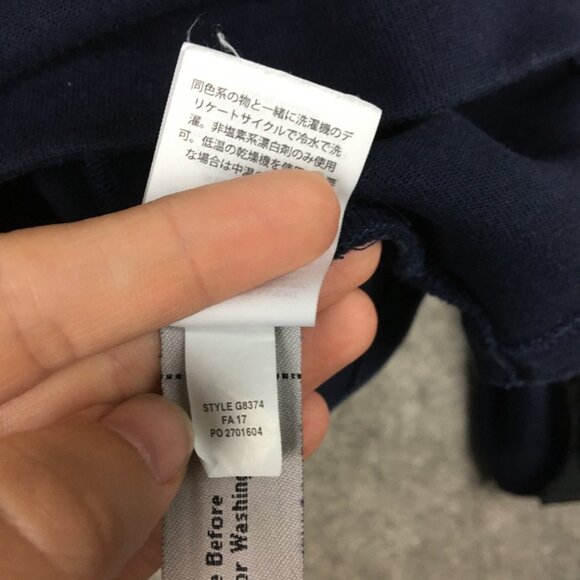 J Crew Sweater S Navy Blue Solid Crewneck Tie Ribbon Cuffs Casual Sweatshirt - Picture 7 of 9